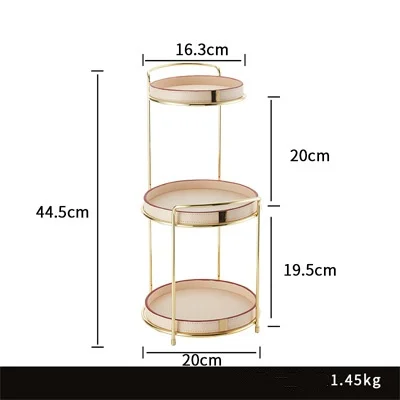 Unique Design Round Saddle Leather Storage rack storage trolley good Quality metal Bracket Trolley