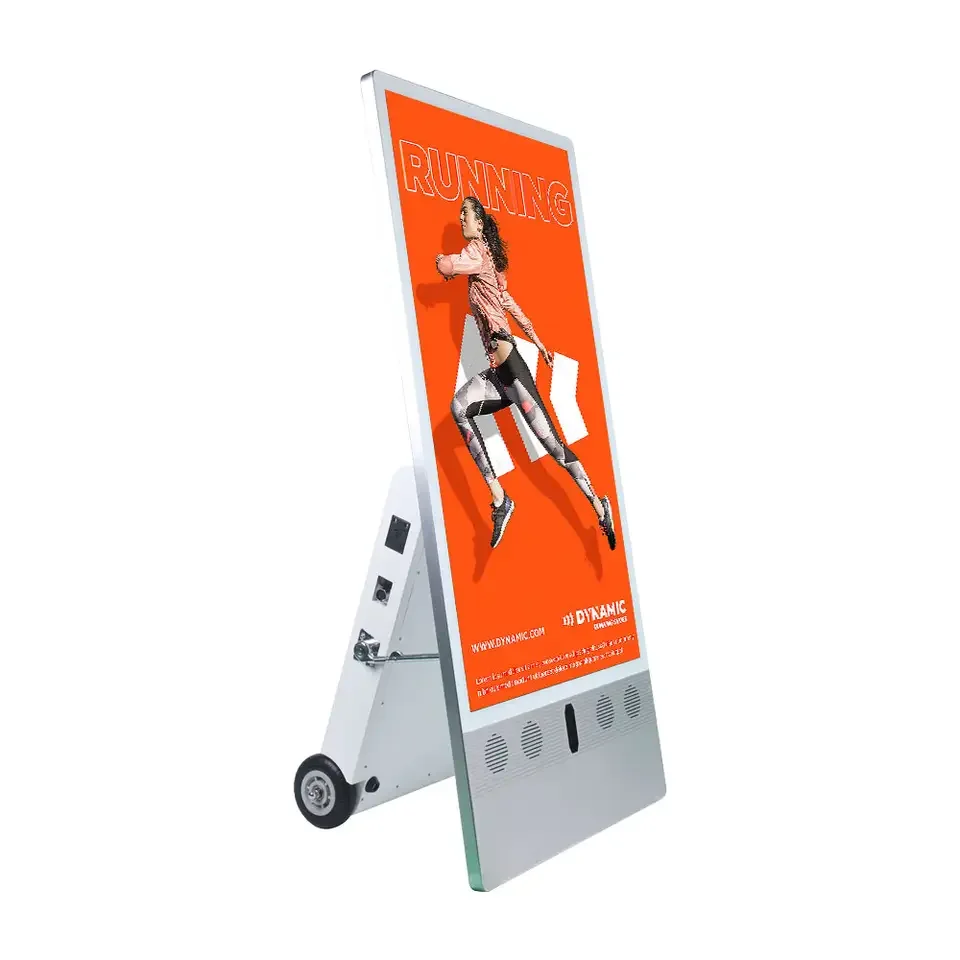 LCD Outdoor Portable Digital Signage Capacitive Touch 43inch Kiosk Android11 1500nits Battery Power Supply Outdoor Media Totem