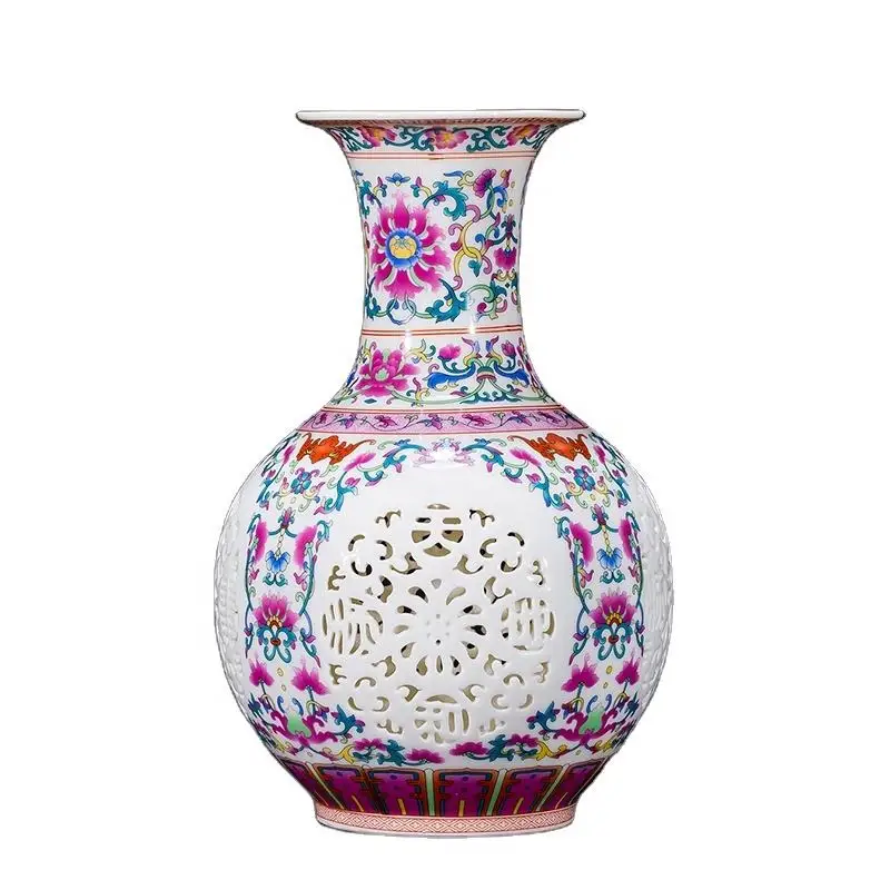 Modern Art Deco Glazed Porcelain Ceramic Vase with Bird Design for Home Kitchen Decor Small Size Tabletop Ornament