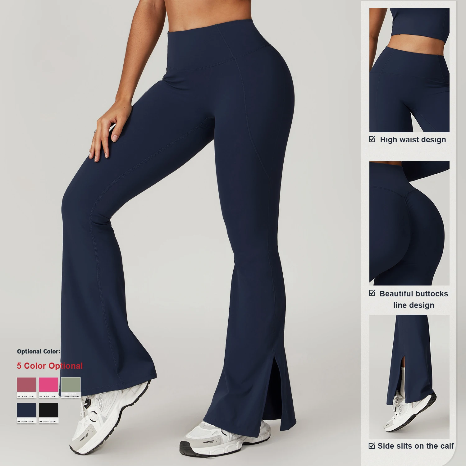 wholesale Sports Yoga pants for women wear flared high waist wide yoga trousers for fitness exercise tight sportswear leggings