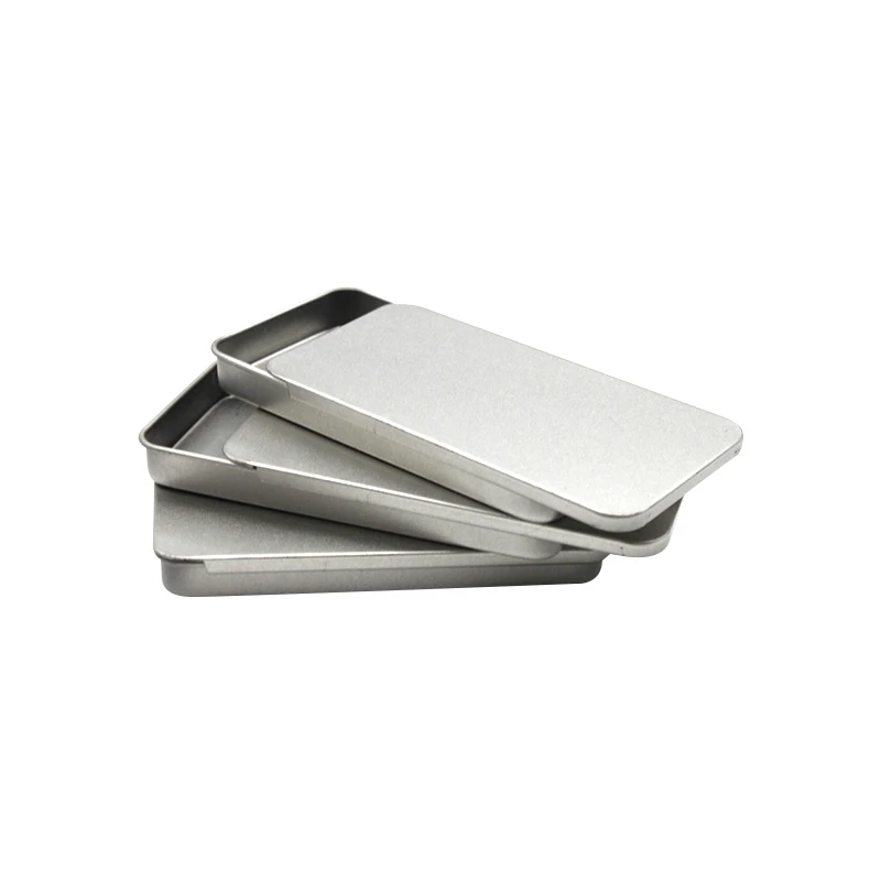 Wholesale Custom Rectangle Metal Cr Tin Box Stackable Mini Metal Slider Tin Can