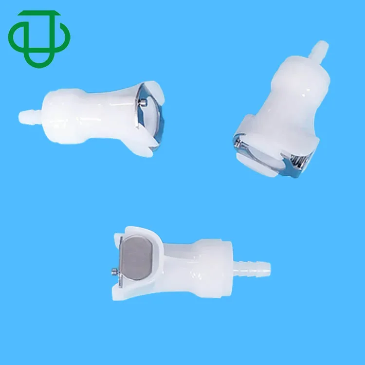 JU Big Flow 1/8 inch Hose Barb Valved In-Line Coupling Body Plastic Quick Disconnect Fluid Air Hose Tube Fitting Couplings