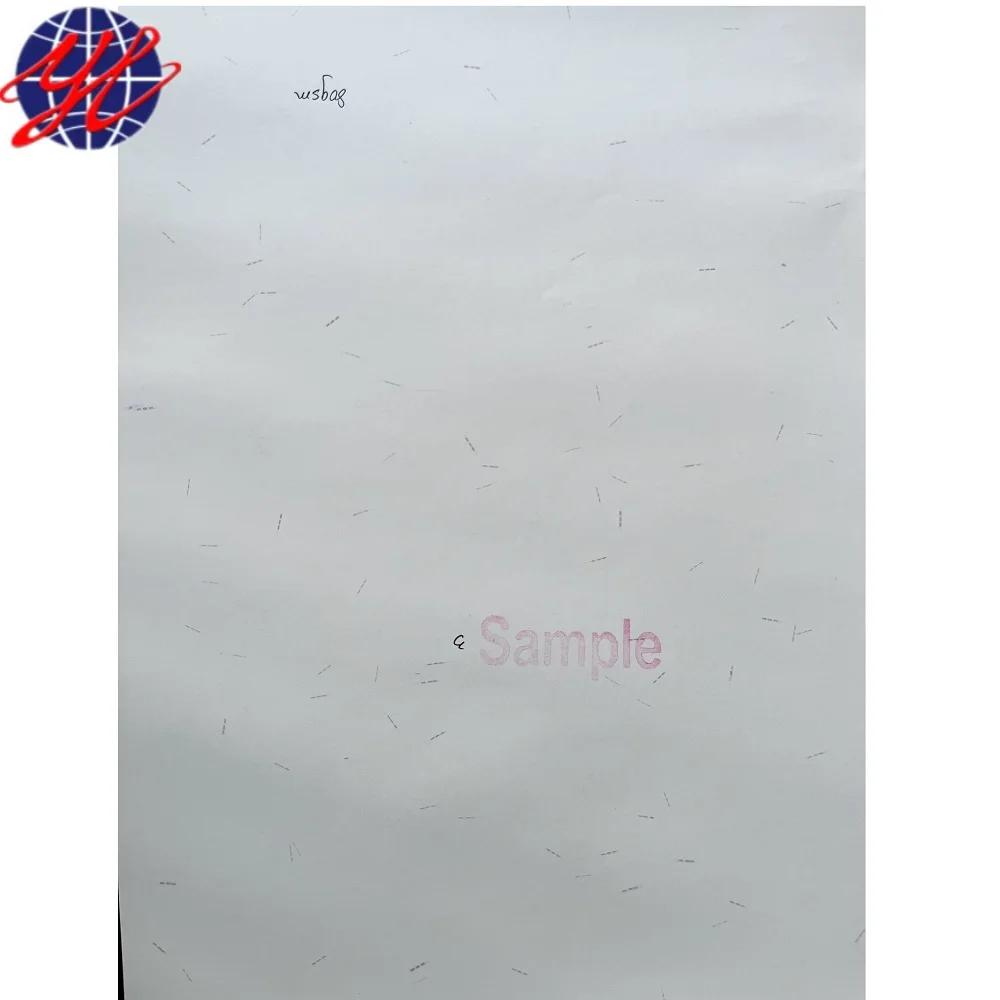 Custom Central Window Security Thread Paper with Visible Fibers and Invisible Dotted Line Fibers for Security Document Cheque