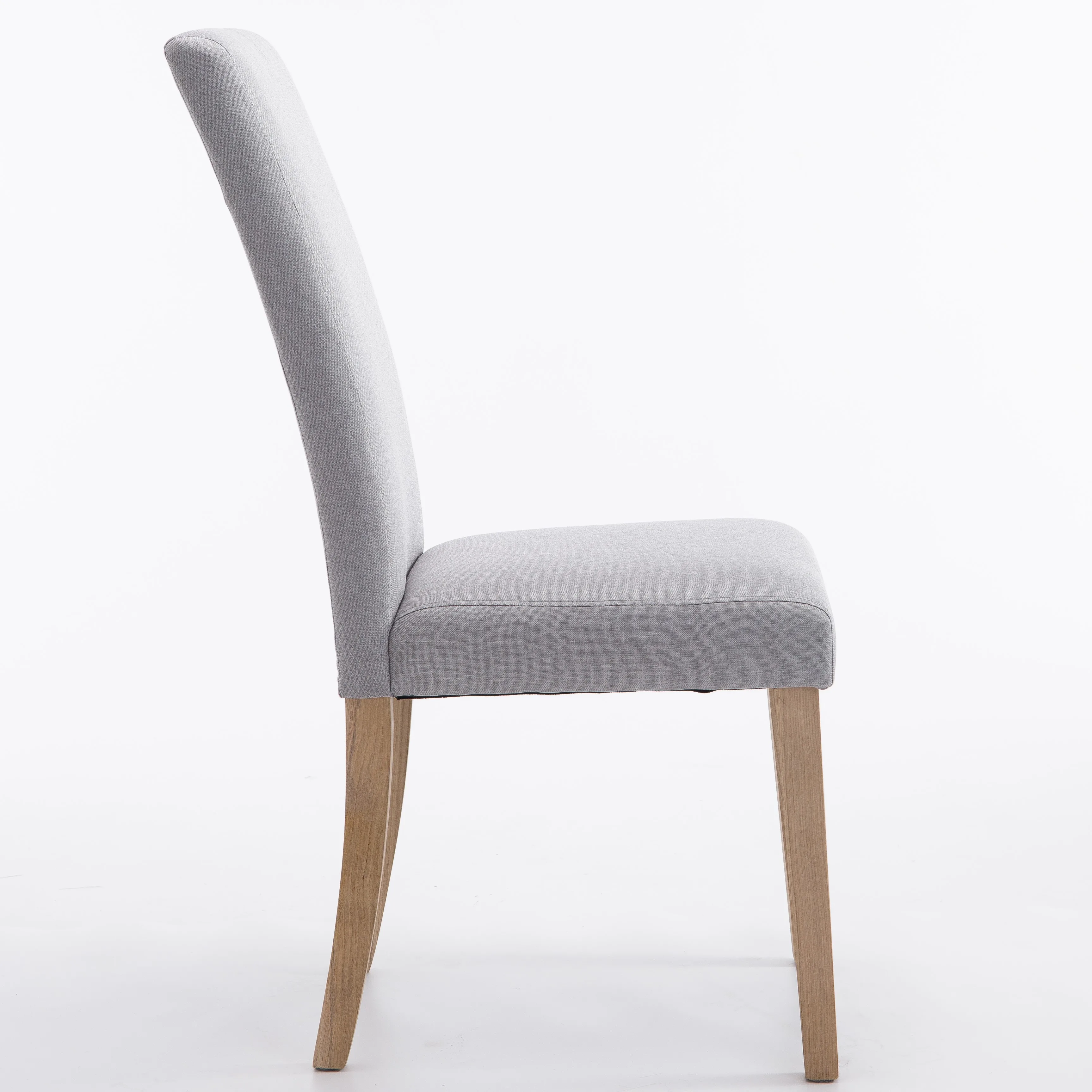 Classic Gray Fabric Upholstered Solid Wood Legs Kitchen Parsons Chair