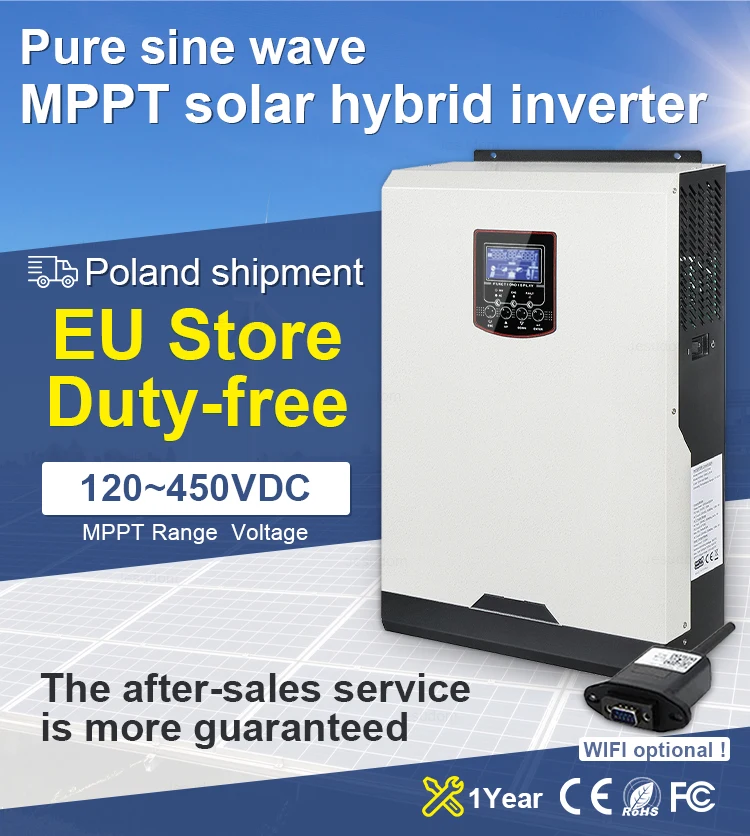 High Efficiency Pure Sine Wave Inverter Working Without Batteries 3.5kw Off Grid Solar Inverter With WIFI