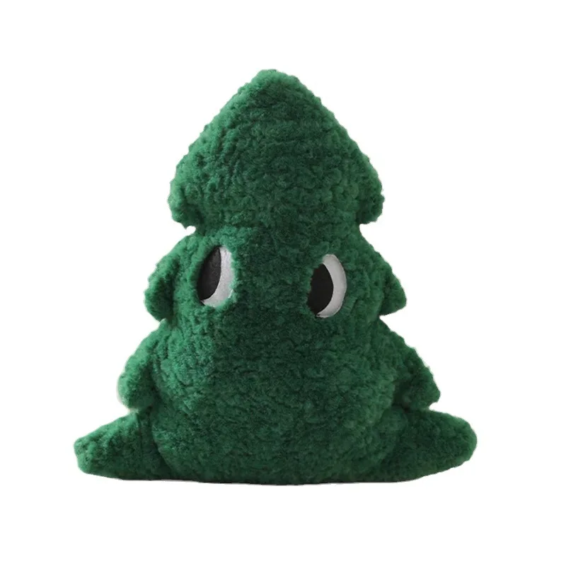 Factory wholesale cute big eyes pine plush pillow sofa cushion home decoration green black pine plush toy