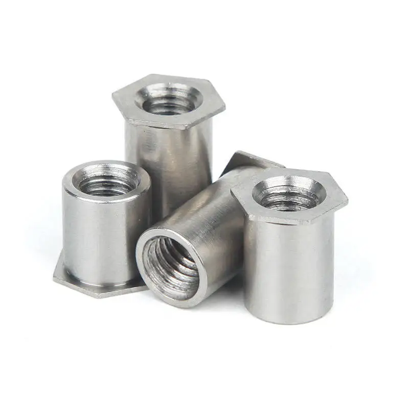 SOS-M3-8-18mm Stainless steel hexagon through hole internal threaded rivet nut column self-locking bracket fasteners