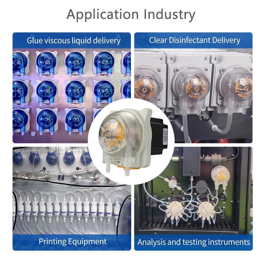 JIHPUMP Small Peristaltic Pump 24V 12V 220V with BPT Tubing for Chemical Liquid Filling Machine
