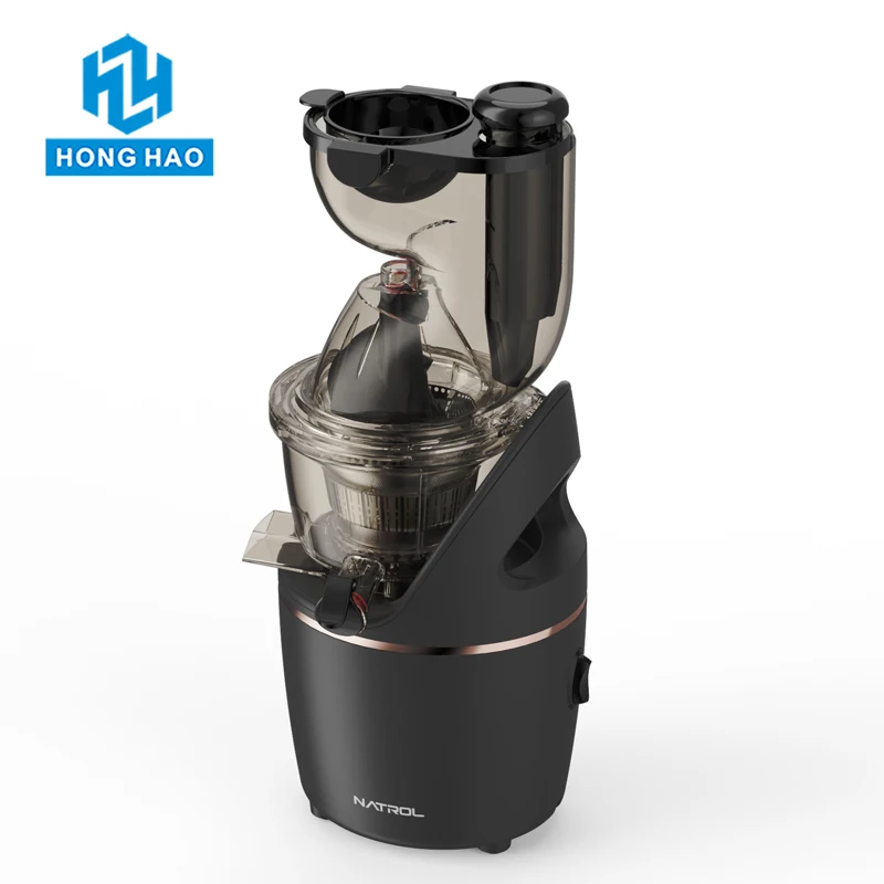 Lar Capacity 82mm Slow Masticating Juicer Big Mouth Hydraulic Squeezing Cold Press Aur with Reverse Function for Wheatgrass