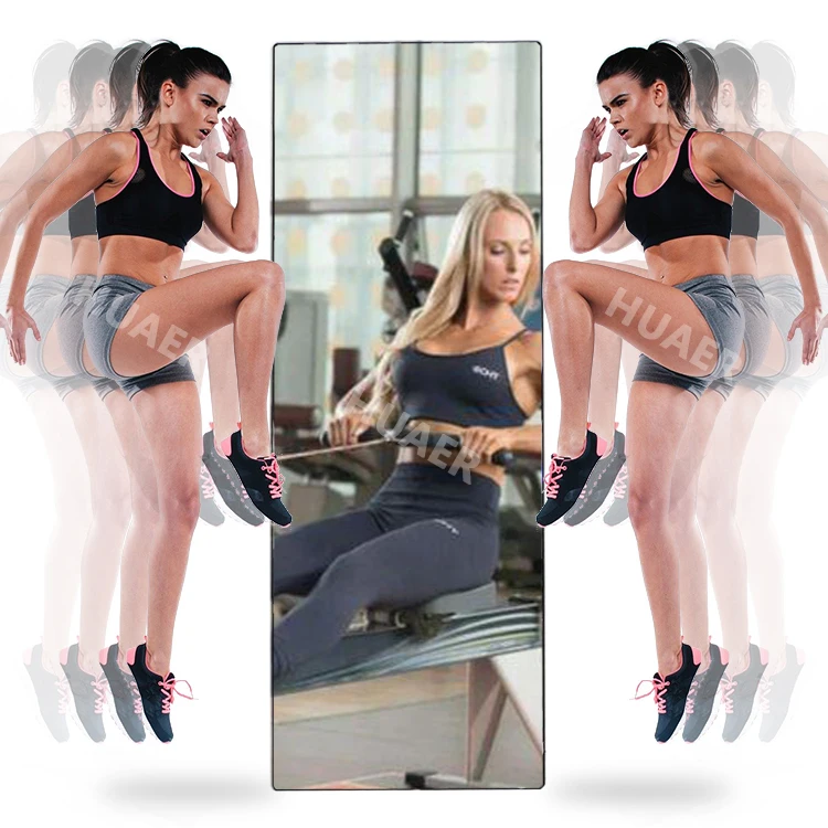 Интерактивный напольный настенный ЖК-дисплей, 43 дюйма, 55 дюймов, 65 дюймов, IP65, цифровая вывеска, умное фитнес-зеркало, волшебное зеркало для упражнений в тренажерном зале