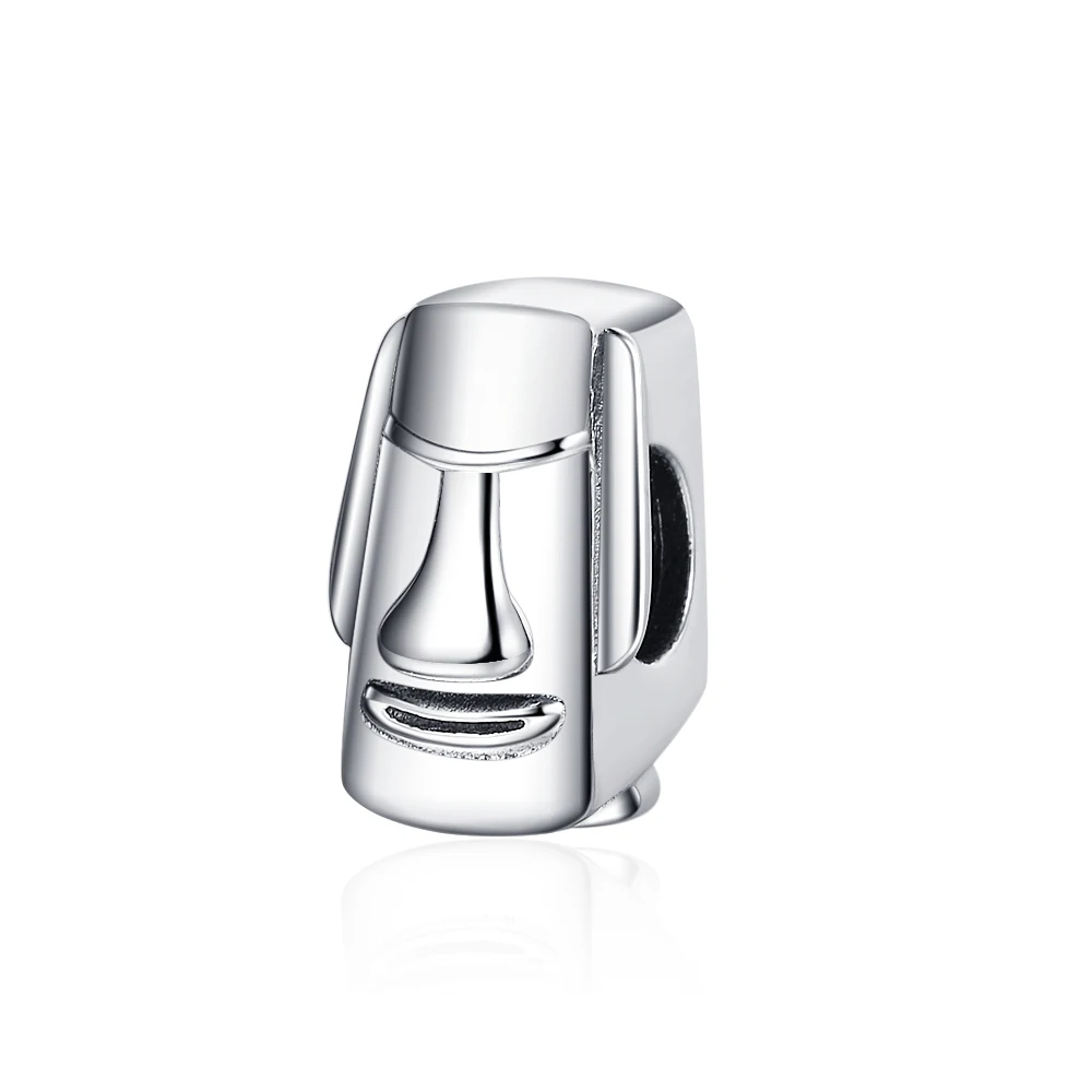 Wholesale 925 sterling silver personalized Easter Island giant stone statue shape beads for jewelry making