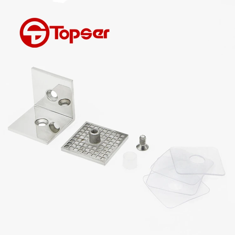 Bathroom Stainless Steel 90 Degree Wall Mount Glass Fixed Clamp Hardware Fitting