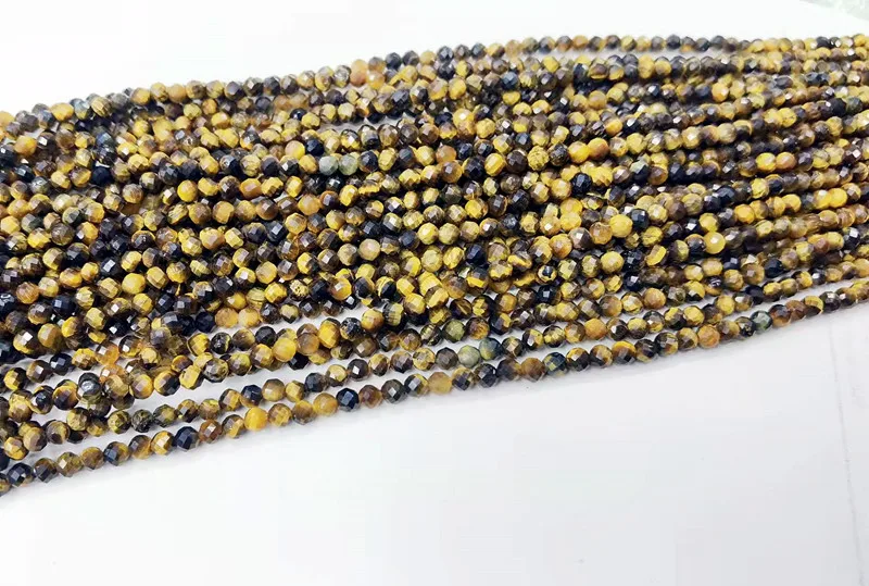 Natural Smooth Gemstone 4mm Faceted Tiger Rose Quartz Pyrite Sodalite Loose Stone Beads For Jewelry Making