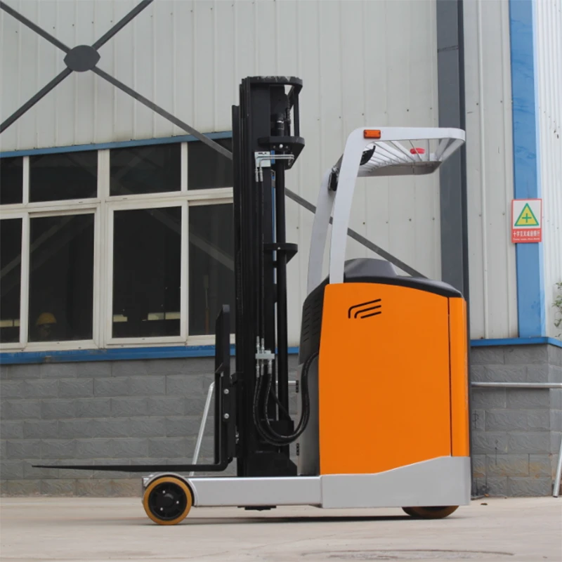 
24V electric reach truck forklift battery powered reach stacker for warehouse pallet handling 