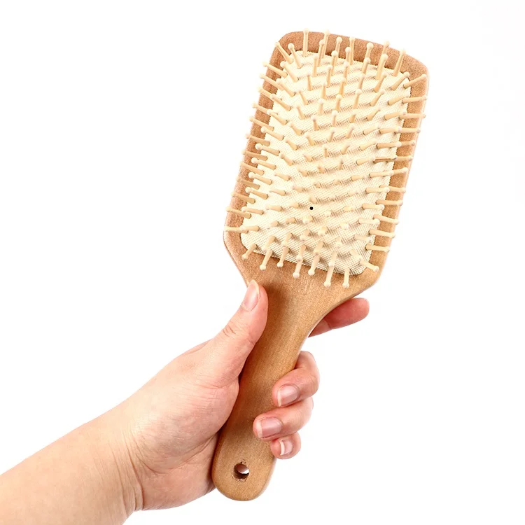 
Wholesale Natural Wood Premium Quality Bamboo Hairbrush Detangling Wave Long Paddle Scalp Comb Hair Brush 