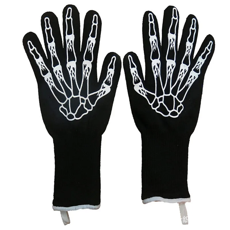 Outdoor barbecue heat-resistant gloves silicone non-slip oven cooking gloves