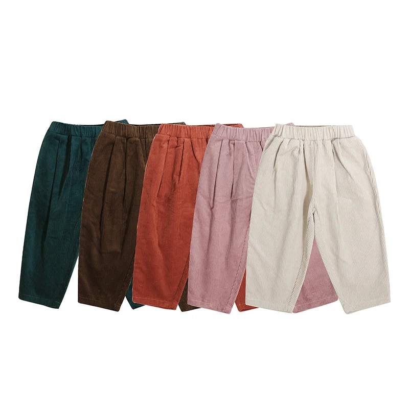 New Coming Autumn Kids Clothes Boys Pants Loose Korean Fashion Solid Baby Clothing Girls Toddler Corduroy Pants For Kids Boys