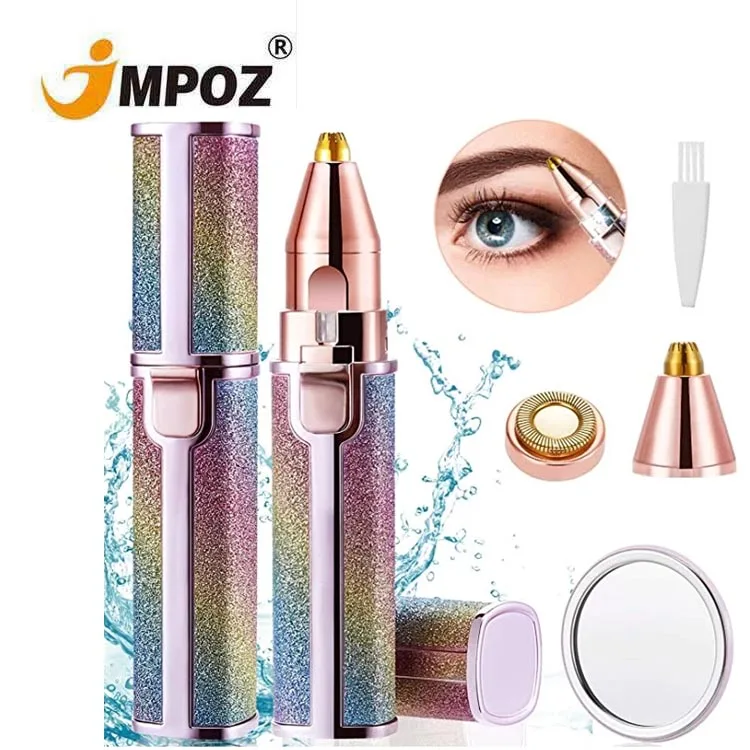 Портативный электрический эпилятор 2 в 1, 2023, триммер для бровей, женский, для тела, для лица, в форме помады, удаление волос, безболезненная бритва