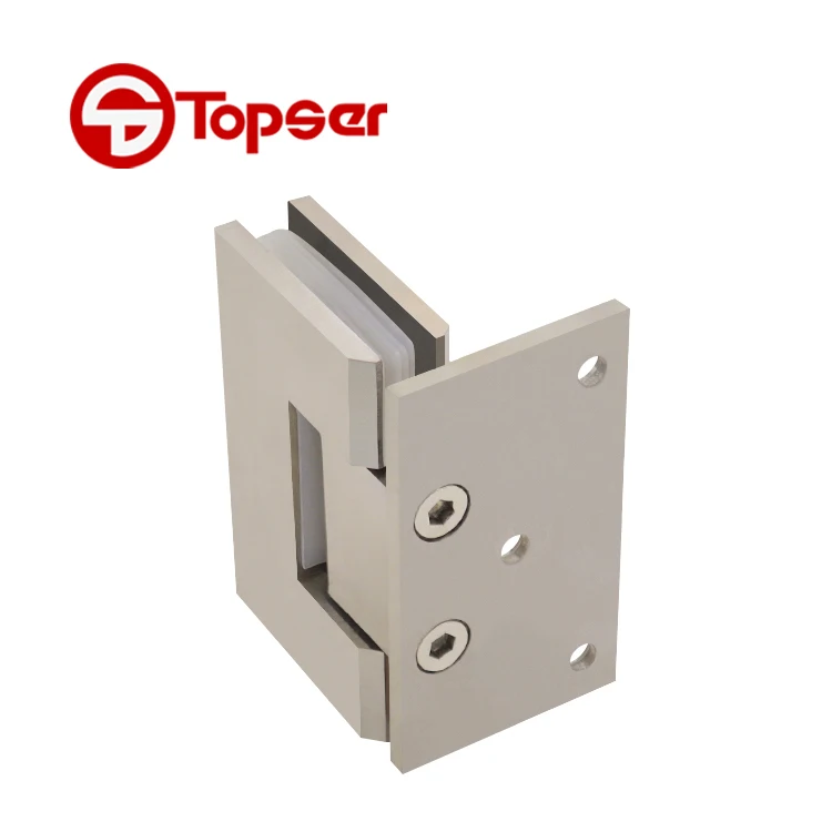Bathroom 90 Degree Stainless Steel Five Hole Offset Back Plate Wall to Glass Shower Door Pivot Hinge