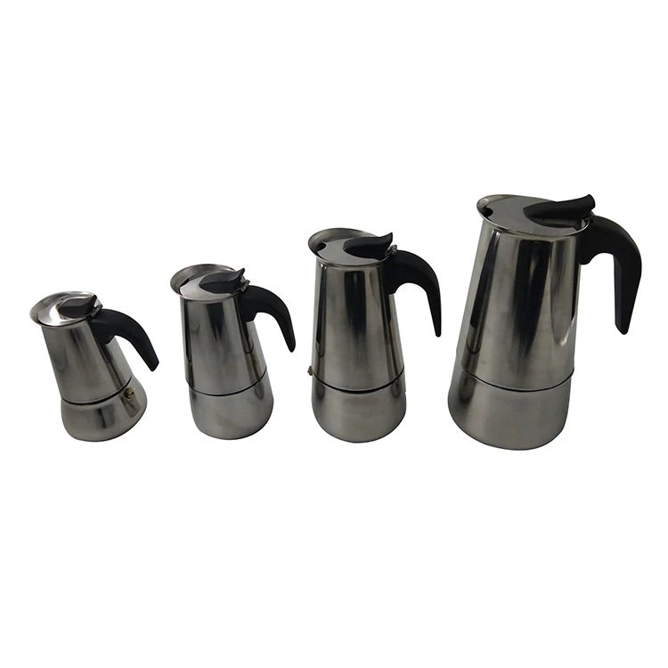 Wholesal Cafetera Espresso Coffee Maker Pot 2-9Cup Aluminum Italy Business Metal Tools Box Logo Time Sets Tea