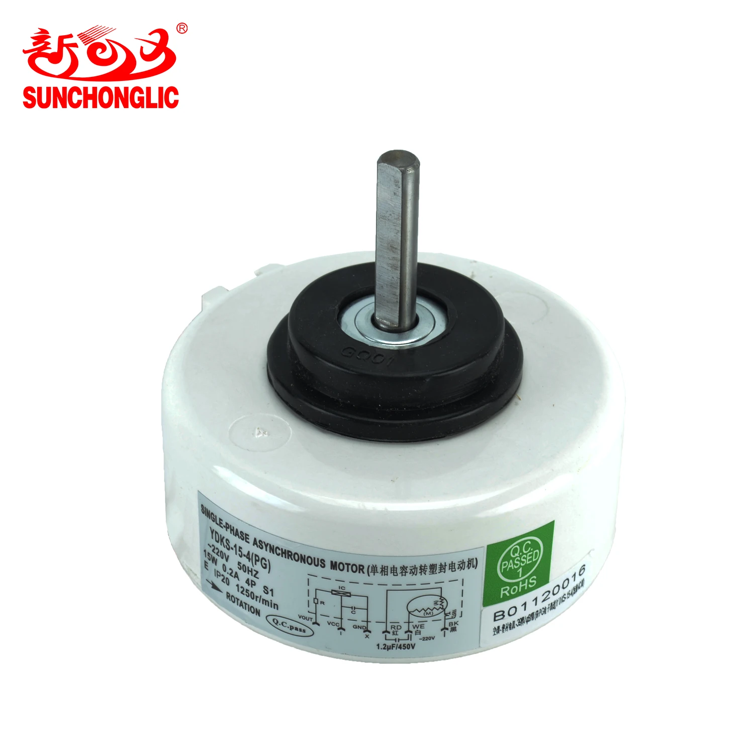 Sunchonglic 15w 4 poles single phase asynchronous ac motor air conditioner indoor fan electr motor