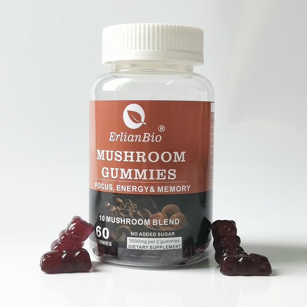 Private Label Organic Mushroom Nootropic Brain Supplement Gummies Multiple Natural Ingredients Puzzle Improve Focus Gummy