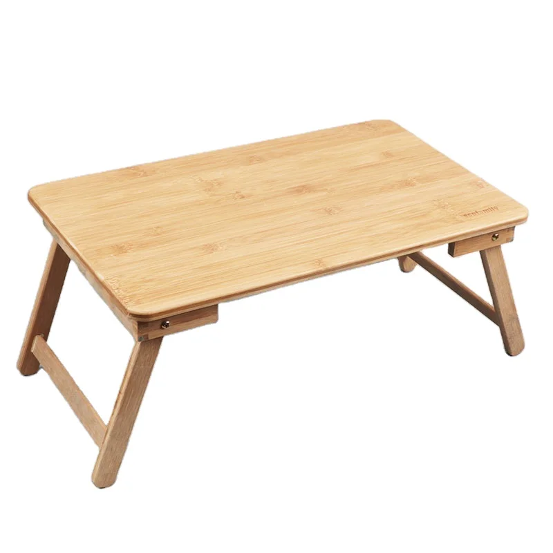 Custom Bamboo Foldable Kids Laptop Table Wood Fold Small Computer Study Desk Bed Tray Mesas De Cama