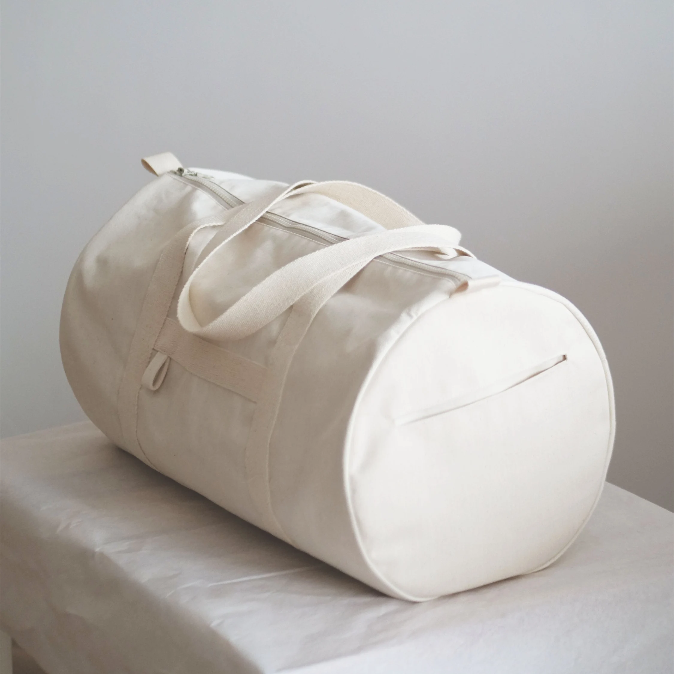 Custom Size Logo Unisex Eco Friendly Canvas Gym Travel Duffel Duffle Weekender Bag