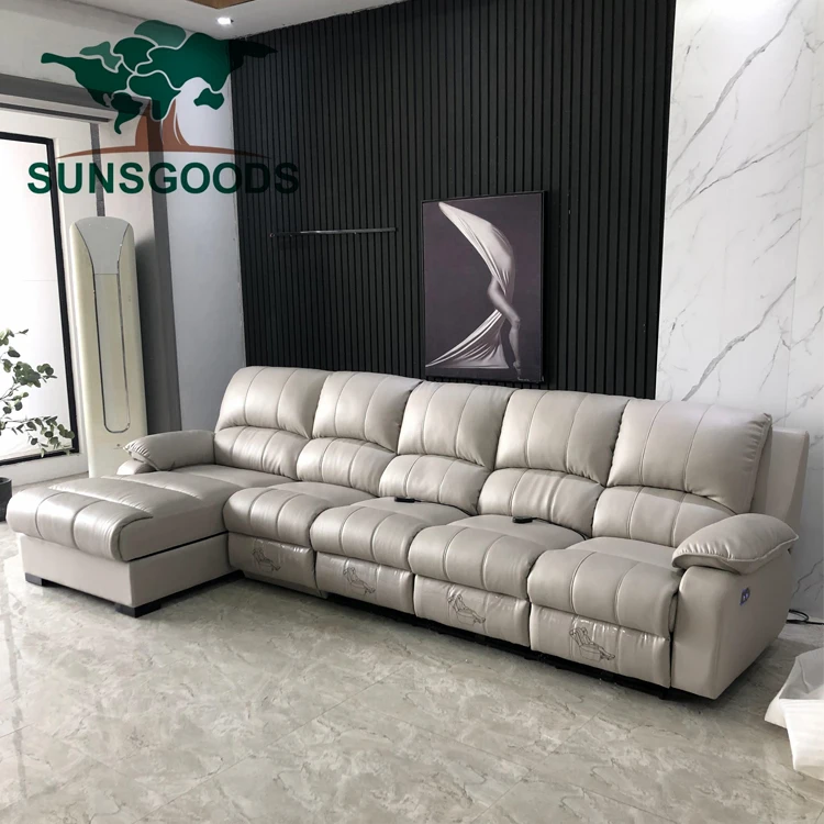 SUNSGOODS l shape sofa sectional Luxury USB charging audio living room sofas Furniture sets modern American style lounges sofa