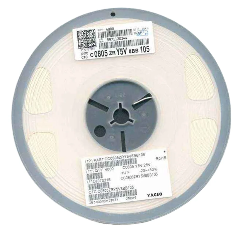 SMD Ceramic capacitor CC0805MKX5R6BB106 YAGEO Stacking capacitor 0805 10UF 10V 1000Pieces/bag