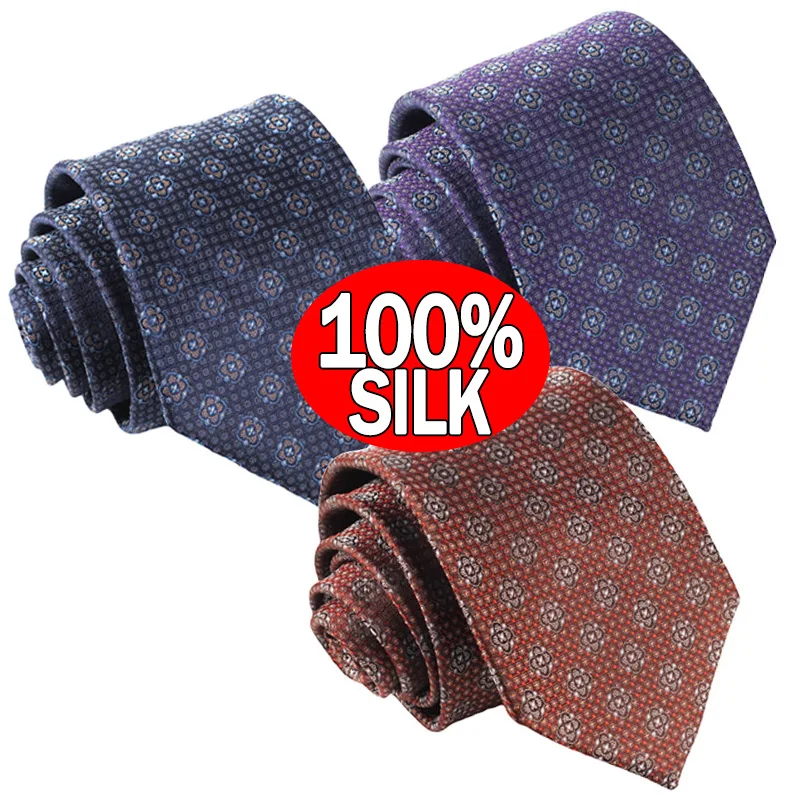 Factory Wholesale/Custom OEM Service Floral Pattern Necktie 100% Handmade Low Price Fashion Luxury Silk Woven Tie For Men
