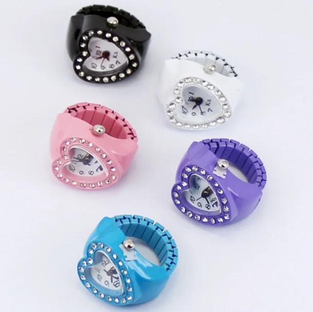 New Heart Wholesale Women Color Finger Gift Diamond Ring Watch Plated Trendy Alloy Gemstone Rings Gold Geometric 5g OUYA 10pcs