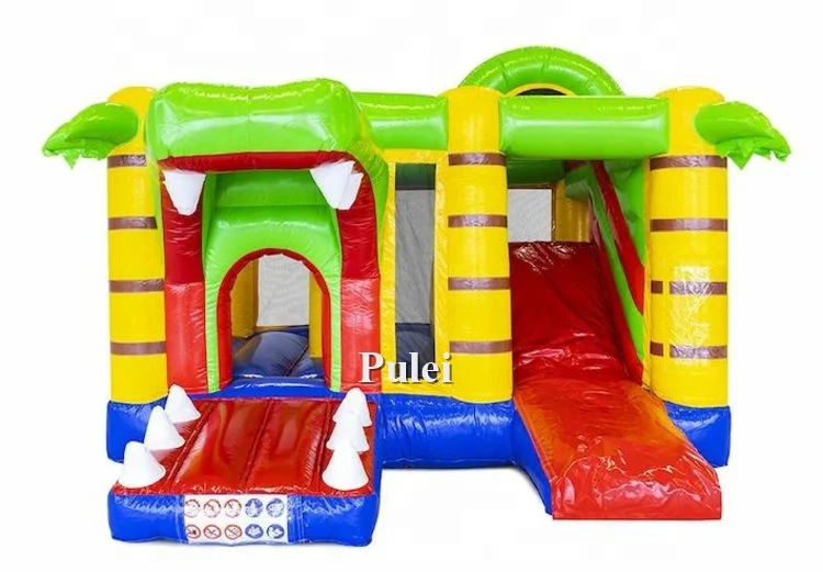 Outdoor Inflatable Trampoline Amusement Park Crocodile Inflatable Bouncy Castle With Slide Inflatable Party Jumping Castle Slide