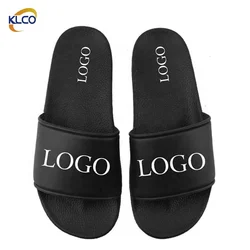 OEM Custom Logo Slippers Men Plain Blank Slide Sandals Black Slides Footwear Sandal PVC Custom Logo Slide Sandal