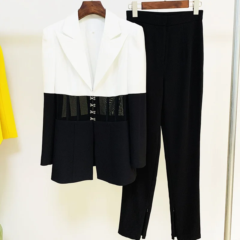 OLD003 Autumn New Arrivals Fashion Women Casual Two Pieces Set Pant And Suit 2021 Office Ladies