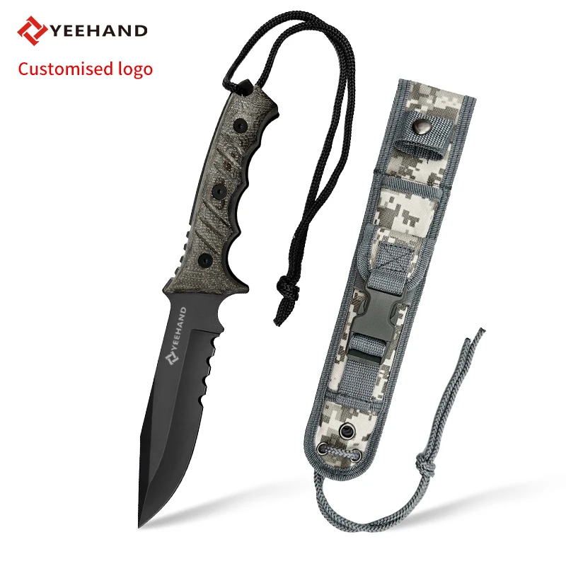 Yangjiang factory sale micarta handle stainless steel hunting knife fixed blade outdoor knife
