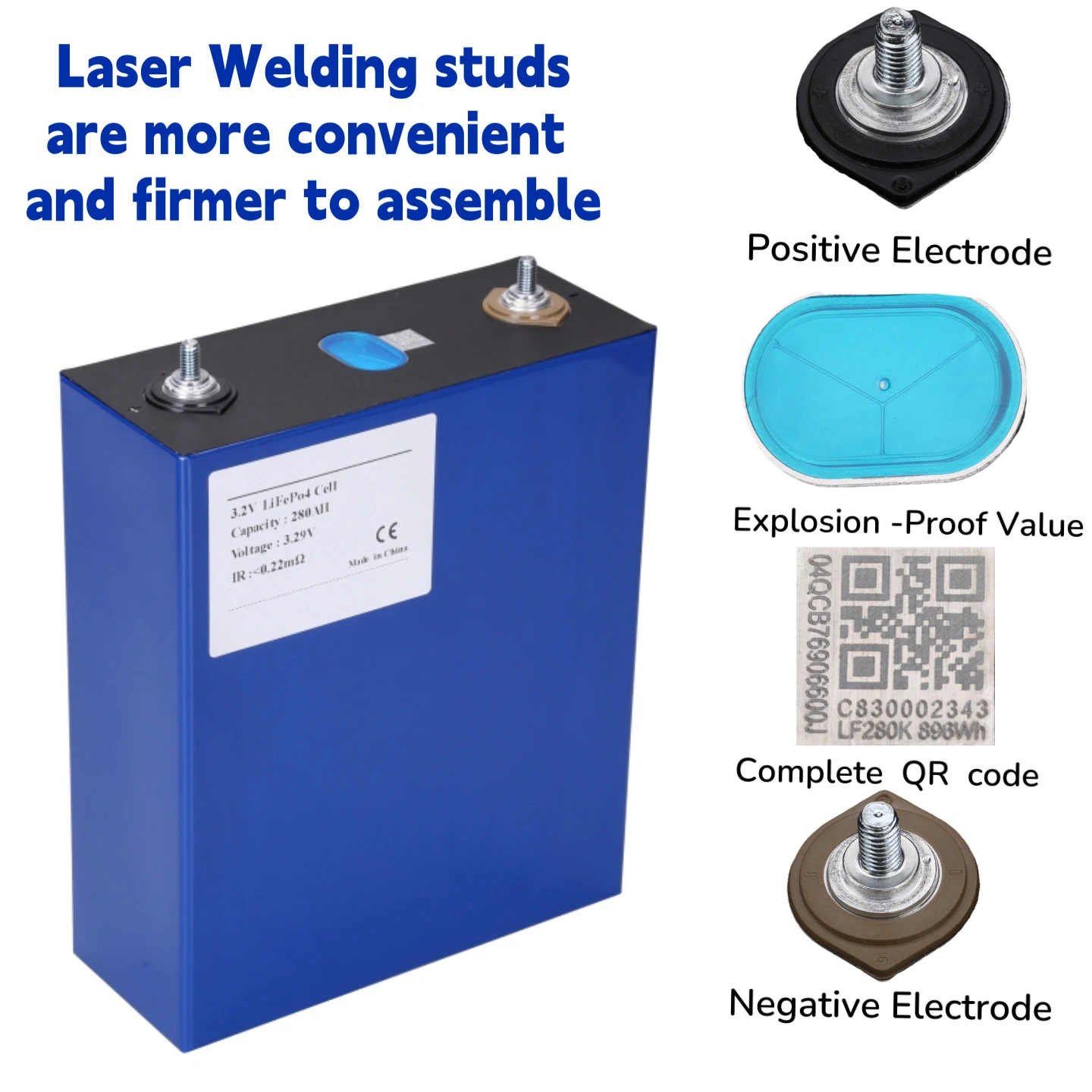 16 Pcs 51.2V 32V 280Ah Lifepo4 Eu DDP Lfp Lithium Cells 6000 Deep Cycle Grade a 3.2V 12V Battery