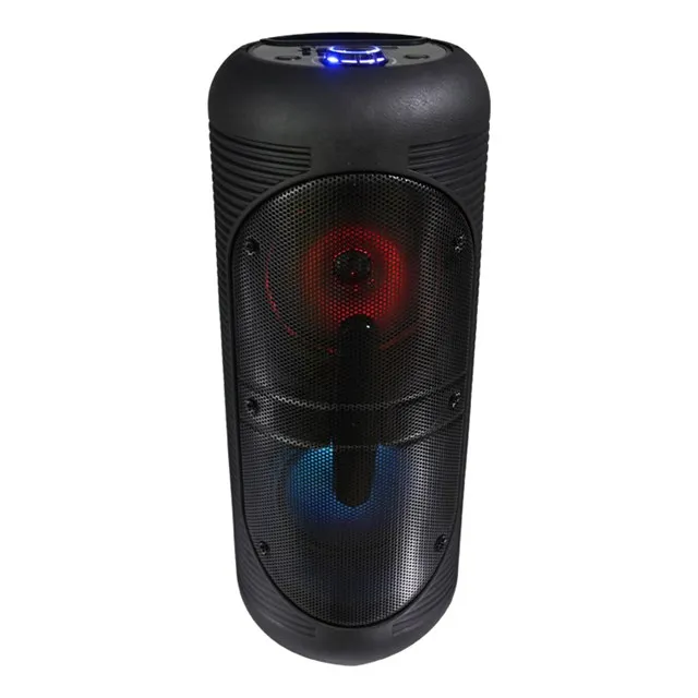 14w portable speaker with 5.0, TF, USB, FM, MIC, TWS, LED display, LED flashlight function