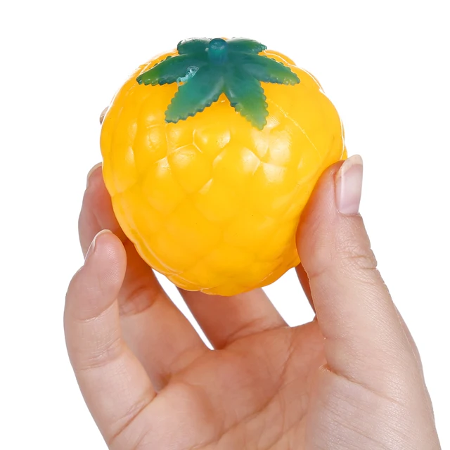 Hot Wholesale Anti-Stress Relief Funny Environmental-Friendy TPR Squishy Pineapple Smash Water Ball Toys