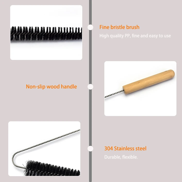 Nylon Twisted Wire Test Tube Baby Bottle long water refrigerator cleaning Brush