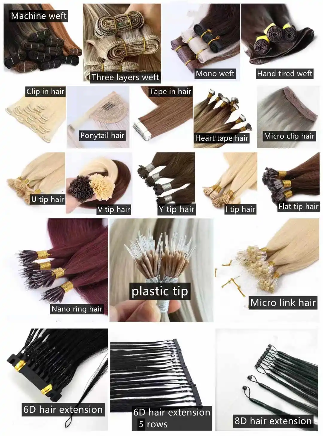 Factory Wholesale 100% Brazilian Cuticle Aligned Human Hair Natural Black Silky Straight 1st and 2nd 6D Hair Extension For Salon