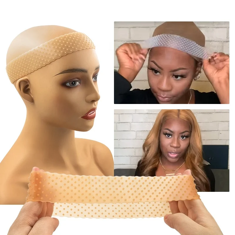 Hot selling Silicone Wig Headband Fix Non-slip Bands glueless Seamless Wig Grip Elastic Band Strong Holder for Lace Wigs