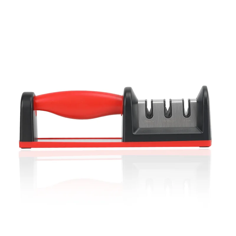 Factory wholesale laser 3 stage ceramic knife sharpener with suction for knives