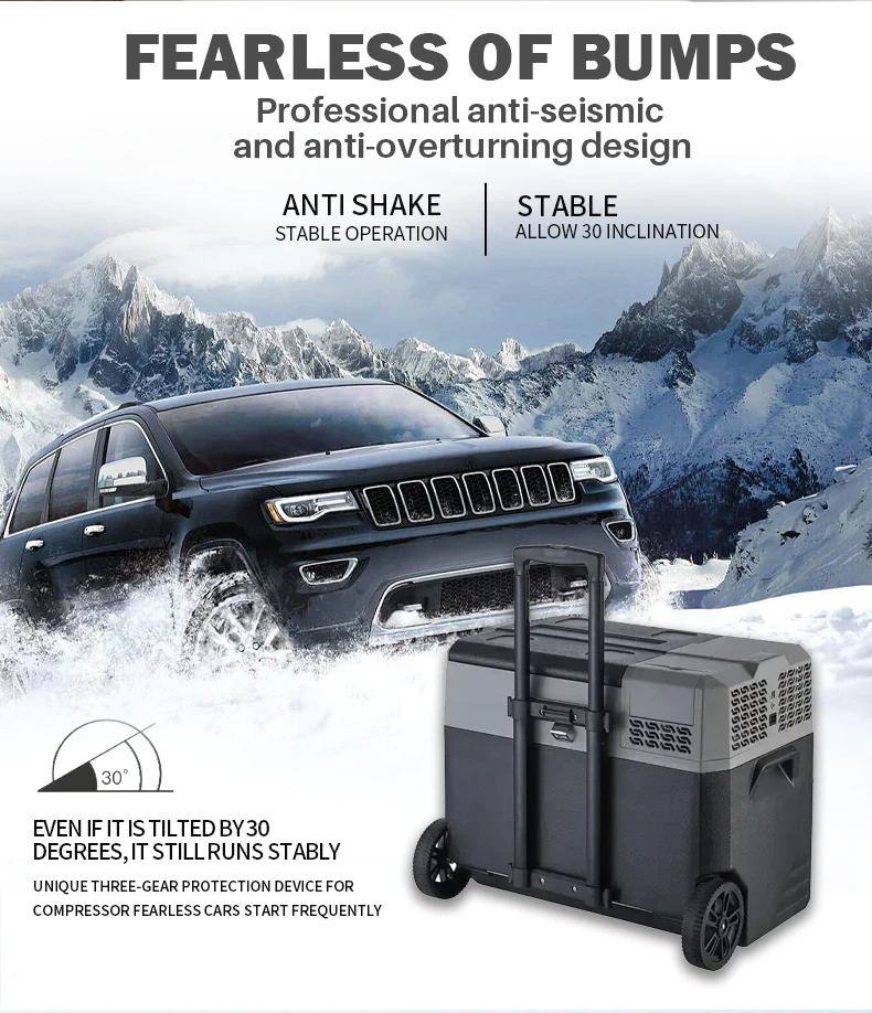 42L Portable Car Fridge Battery dc compressor refrigerator portable plastic mini fridge freezer for car camping