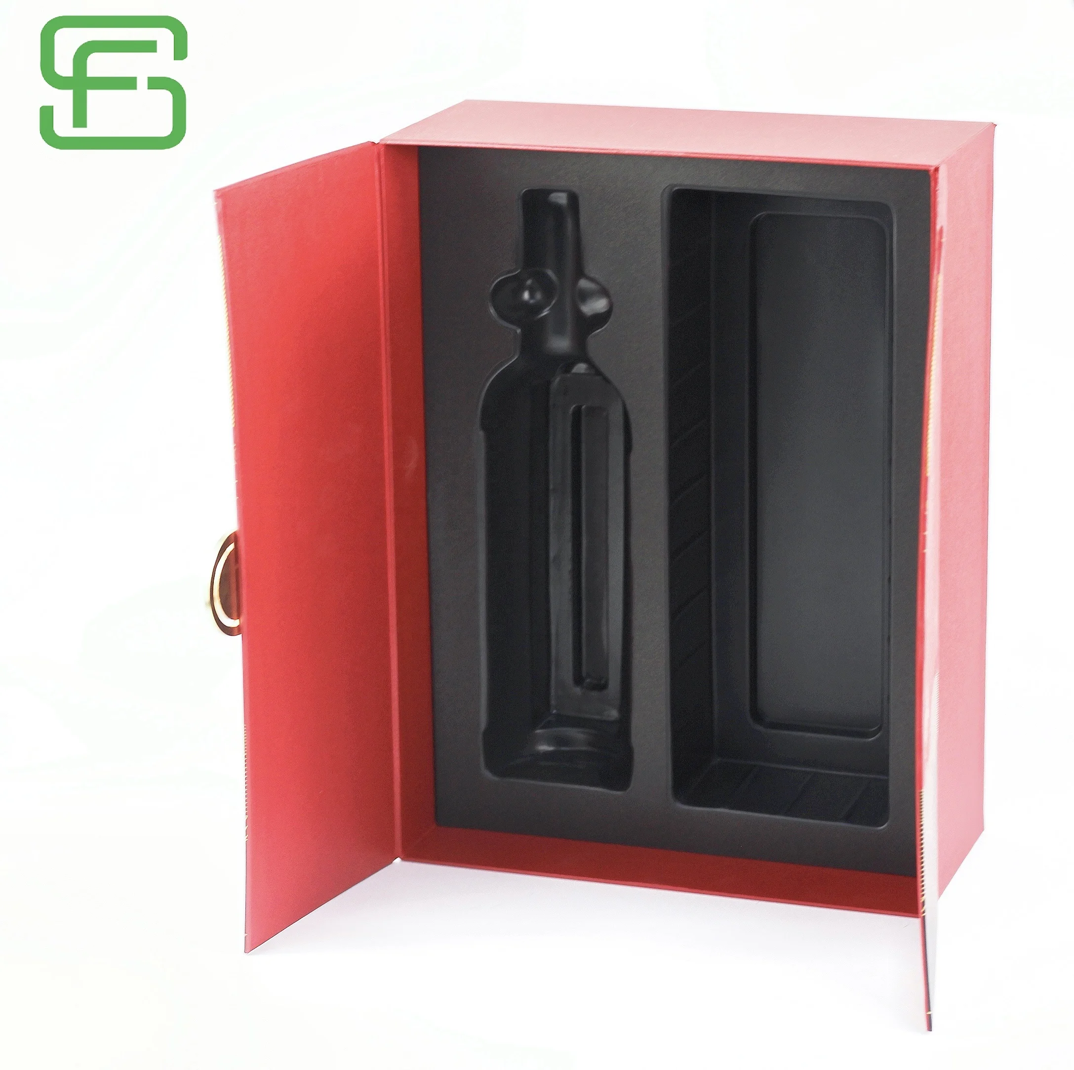 Wholesale Red Double Open Box Tea Gift Packaging Boxes With Blister Insert