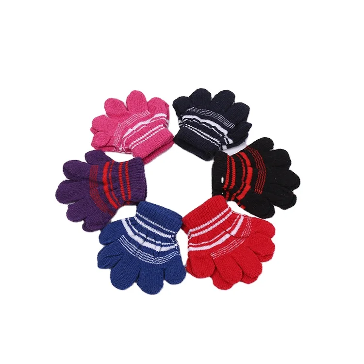 Wholesale Cheap price Kids Acrylic Knitted Winter Warm glove Soft Magic Gloves Unisex