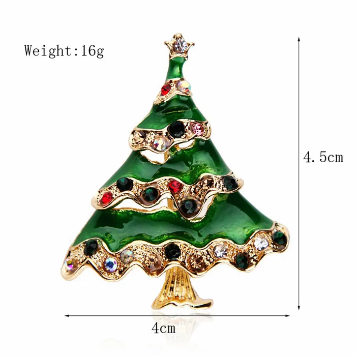 Wholesale New Fashion Rhinestone Crystal Jewelry Christmas Tree Brooch