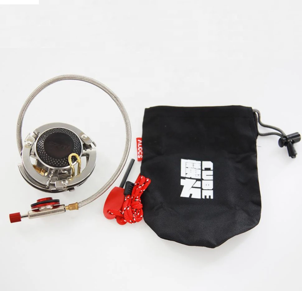 Alocs Hiking Backpacking Outdoor Portable Mini Butane Propane Camping Accessories Gas Stove Folding Gas Stove