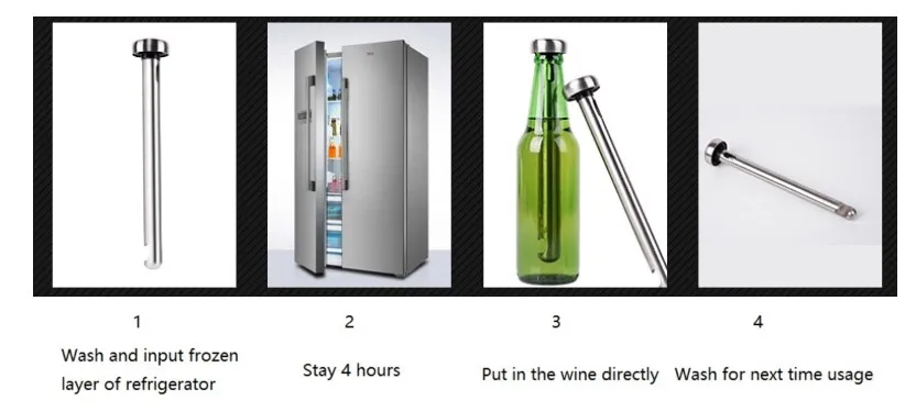Wholesale 2 Pieces Stainless Steel Beer Bottle Chiller Stick
