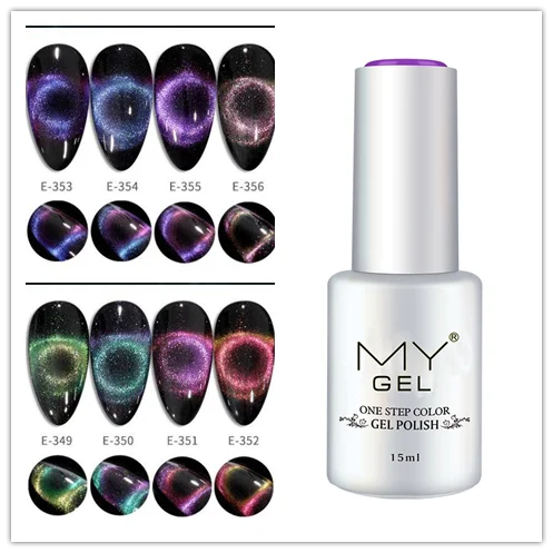 My Gel high quality 12 colors 15ml 9D wholesale galaxy UV cats eye gel polish Support free samples OEM/ODM